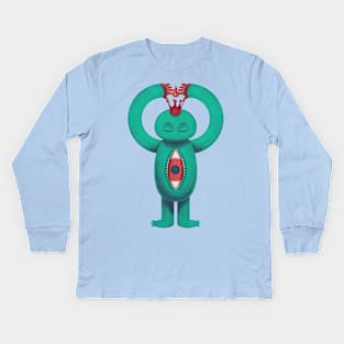 Blue man flame king Kids Long Sleeve T-Shirt